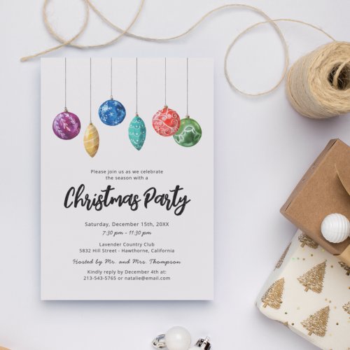 Simple Modern Christmas Party Invitation