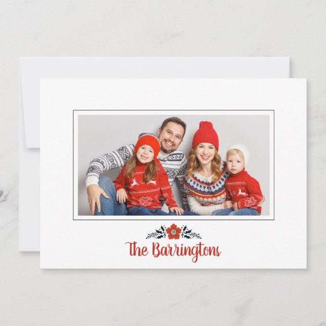 Simple Modern Christmas Photo Card (Front)