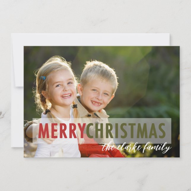 Simple Modern Christmas Photo Holiday Card (Front)