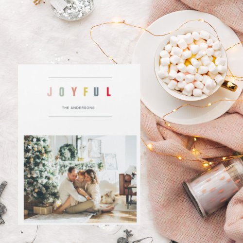 Simple Modern Christmas Photo  Joyful Holiday