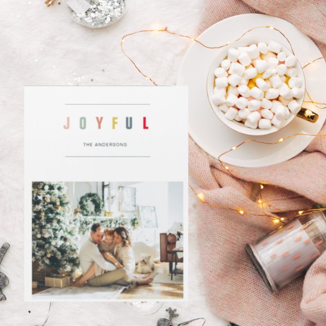 Simple Modern Christmas Photo | Joyful Holiday (Creator Uploaded)