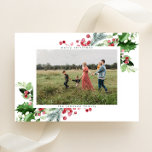 Simple Modern Christmas Snow White Greeting Photo Holiday Card<br><div class="desc">Replace with your photo inside the holiday border and christmas greenery foliage and wish your friends and family - a happy holiday,  happy new year or any custom text or alternate greeting...  See also matching envelopes and stickers</div>