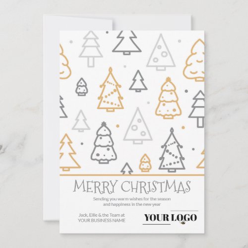 Simple Modern Christmas Tree Company Logo Holiday Card