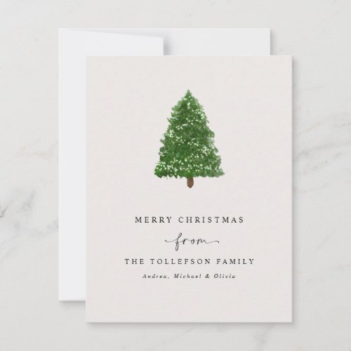 Simple Modern Christmas Tree Non Photo Holiday Card