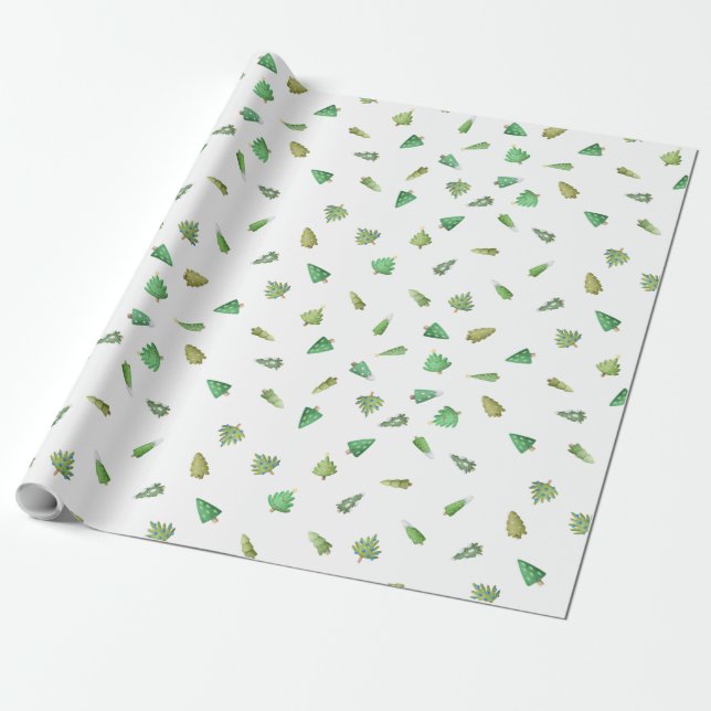 Simple Modern Christmas Tree  Wrapping Paper (Unrolled)