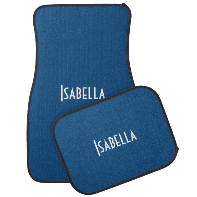 Simple Modern Classic Blue Car Floor Mat (Set)