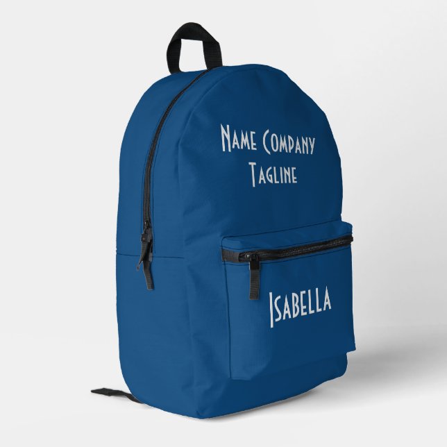 Simple Modern Classic Blue Printed Backpack (Back Corner Left)