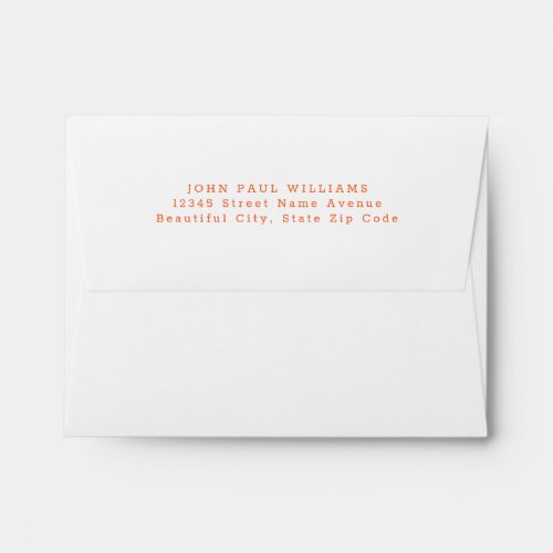 Simple Modern Classic Orange Name Address Envelope