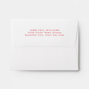 Simple Modern Classic Red Name Address Envelope