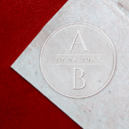 Simple Modern Classic Two Monogram Name Initial Embosser