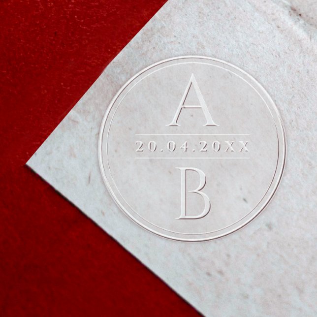 Simple Modern Classic Two Monogram Name Initial Embosser (Creator Uploaded)