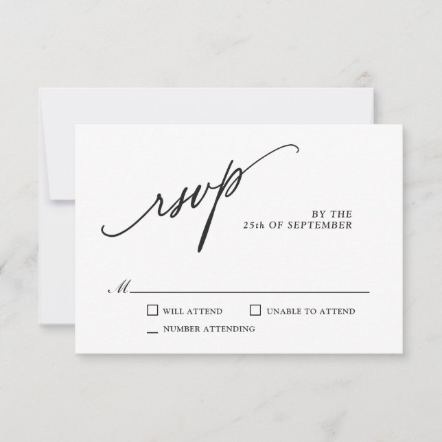 Simple Modern Classic Wedding RSVP Card (Front)
