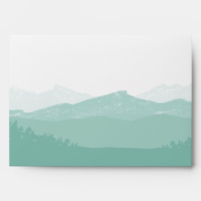 Simple Modern Classy Mountain Wedding Envelope (Front)