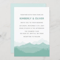 Simple Modern Classy Mountain Wedding Invitation