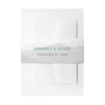 Simple Modern Classy Mountain Wedding Invitation Belly Band
