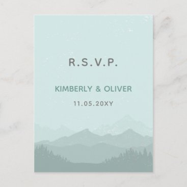 Simple Modern Classy Mountain Wedding Invitation Postcard