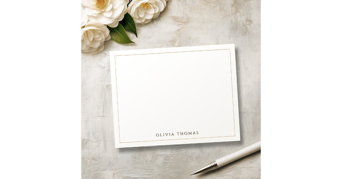 Simple Modern Classy personalized Stationery Note Card | Zazzle