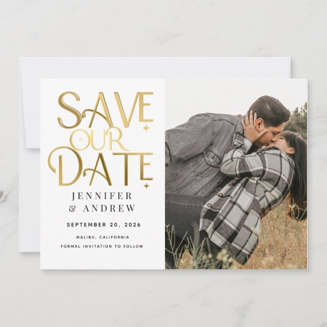 Simple Modern Classy | Photo Save the Date  Invitation (Front)