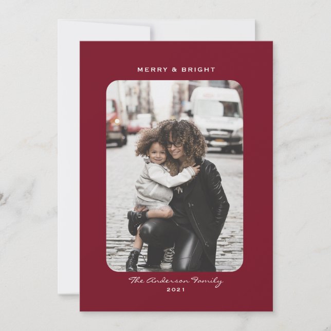 Simple modern clean Christmas holiday photo cards (Front)