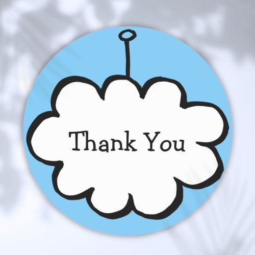 Simple Modern Cloud on a String Thank You Classic Round Sticker