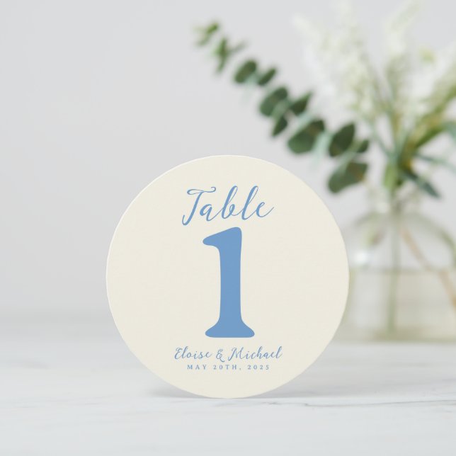 Simple Modern Coastal Wedding Reception Table Card (Standing Front)