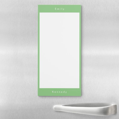 Simple Modern Color Names Custom Green Magnetic Notepad