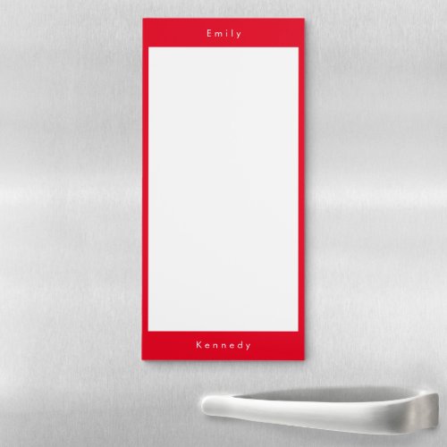 Simple Modern Color Names Custom Red Magnetic Notepad
