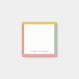 Simple Modern Colorful Border Name Post-it Notes