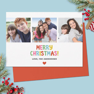 Simple Modern Colorful Christmas Photo Holiday Card