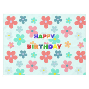 Simple Modern Colorful daisy flowers birthday part Tablecloth