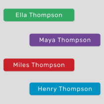 Simple Modern Colorful Girls Name Kids' Labels