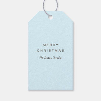 Simple Modern Colorful Light Blue Christmas Gift Tags