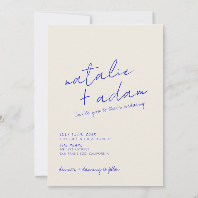Simple Modern Colorful Retro Fun Whimsical Wedding Invitation (Front)