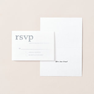 Simple Modern contemporary event RSVP Foil Card