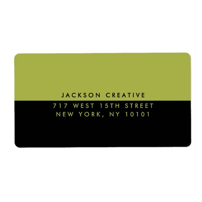 Simple Modern Contrast business card Label (Front)