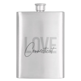 Simple, modern, cool design Love Connecticut Flask