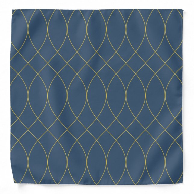 Simple, modern, cool, trendy curvy, wavy lines bandana (Front)