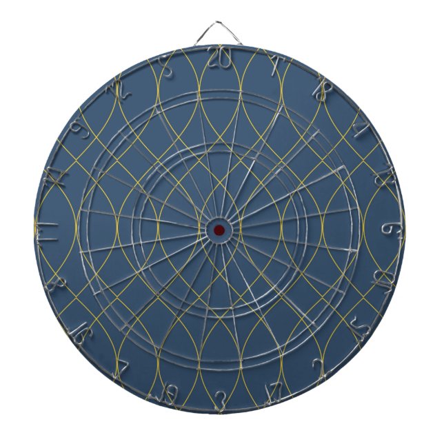 Simple, modern, cool, trendy curvy, wavy lines dart board (Front)