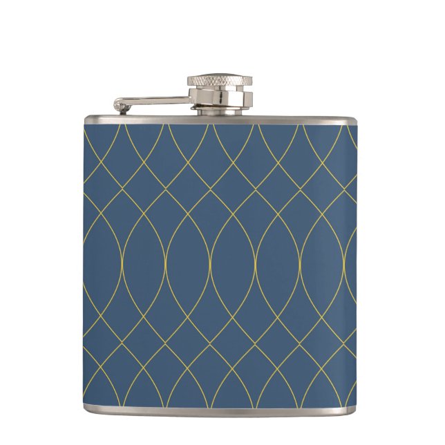 Simple, modern, cool, trendy curvy, wavy lines flask (Front)