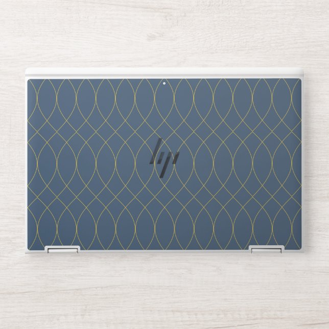 Simple, modern, cool, trendy curvy, wavy lines HP laptop skin (Front)