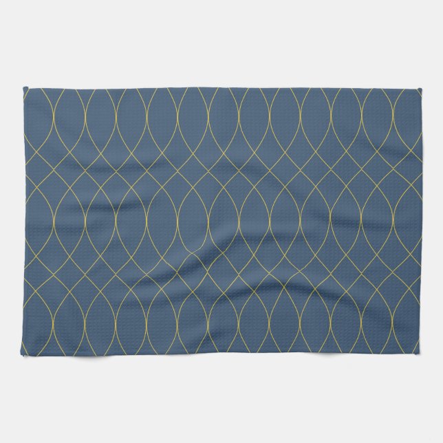 Simple, modern, cool, trendy curvy, wavy lines kitchen towel (Horizontal)