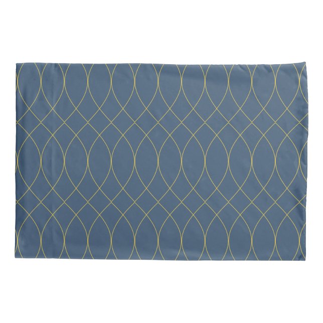 Simple, modern, cool, trendy curvy, wavy lines pillow case (Back)