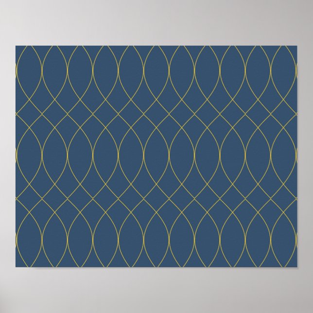Simple, modern, cool, trendy curvy, wavy lines poster (Front)
