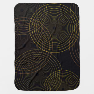 Simple, modern, cool, trendy thin line circles baby blanket