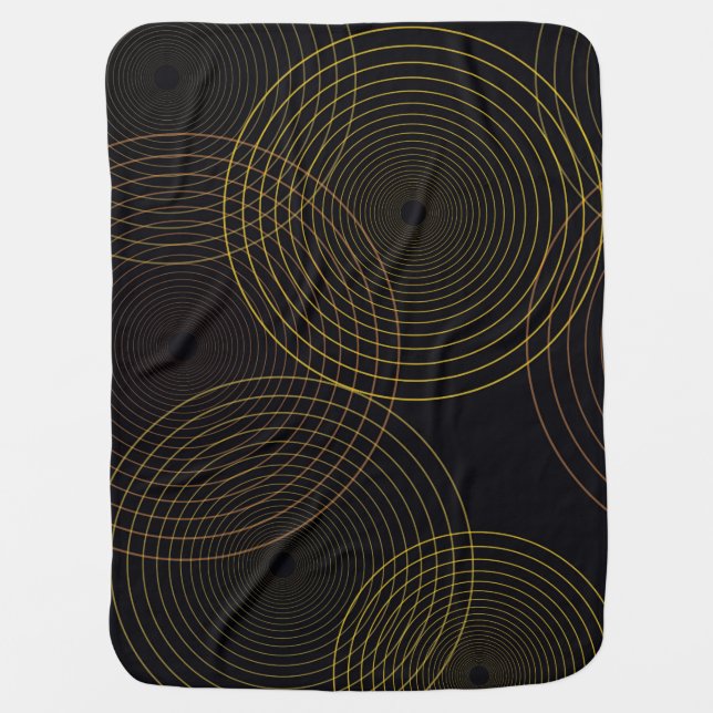 Simple, modern, cool, trendy thin line circles baby blanket (Front)