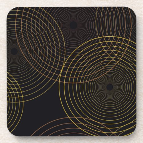 Simple modern cool trendy thin line circles beverage coaster