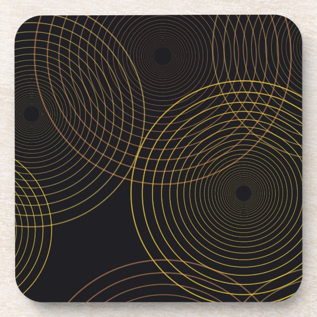 Simple, modern, cool, trendy thin line circles beverage coaster (Front)