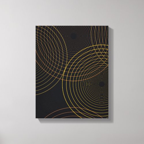 Simple modern cool trendy thin line circles canvas print