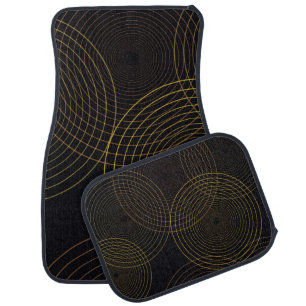 Simple, modern, cool, trendy thin line circles car floor mat