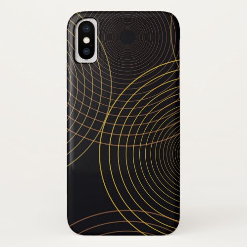 Simple modern cool trendy thin line circles iPhone XS case